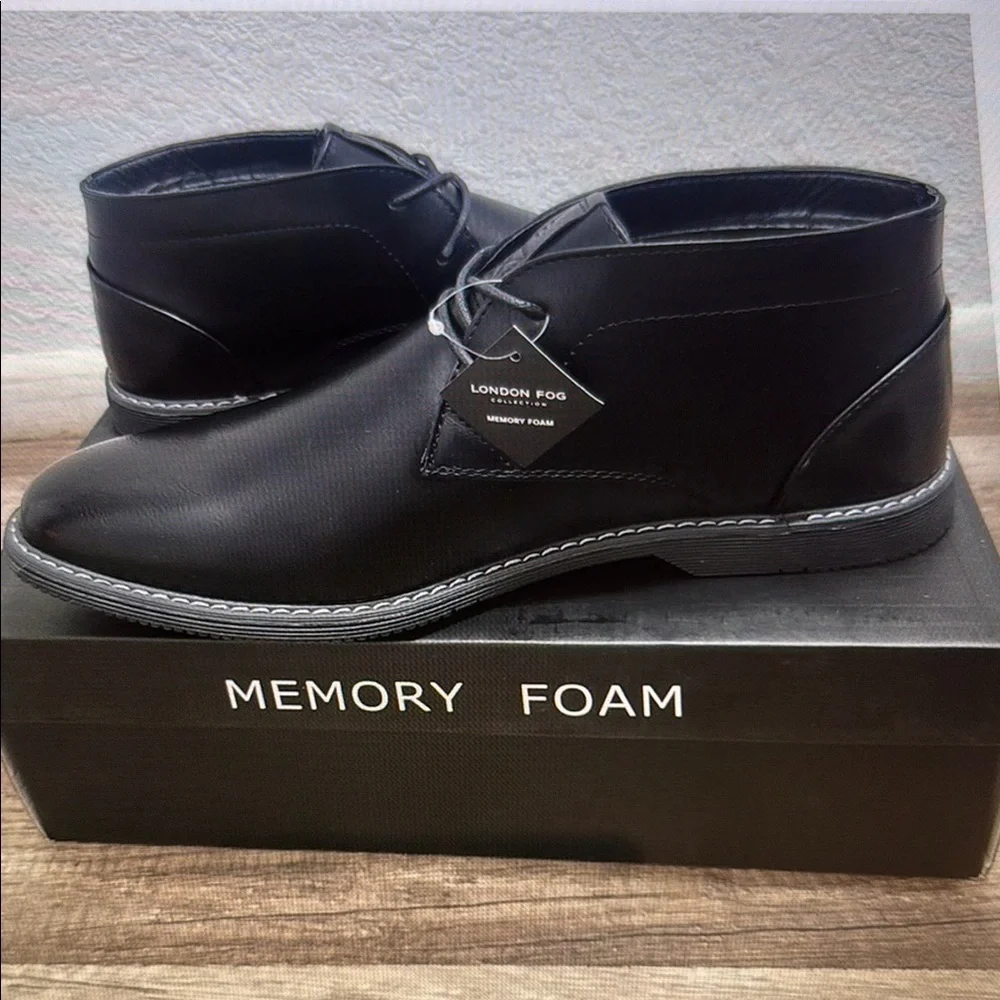London Fog Men's Sleek Black Chukka Boots